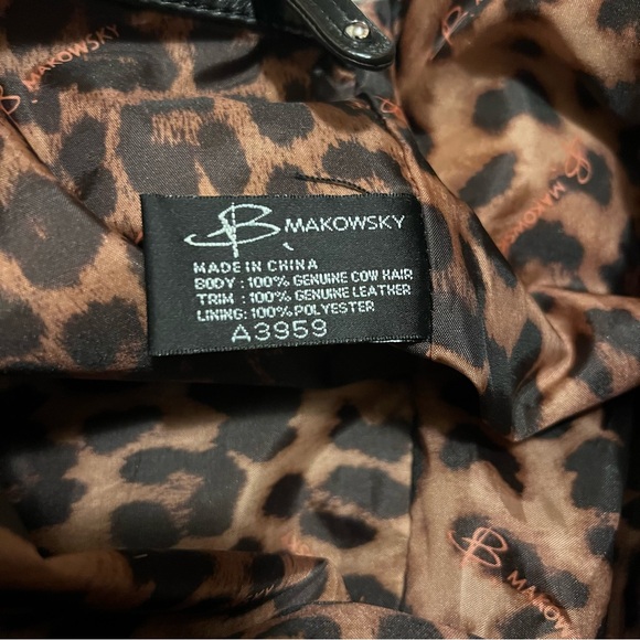 B Makowski Animal Print Calf Hair Bag - Picture 10 of 15